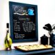 Cohas Chalboard and Marker System 16 x 20 black Framed Great for Menus