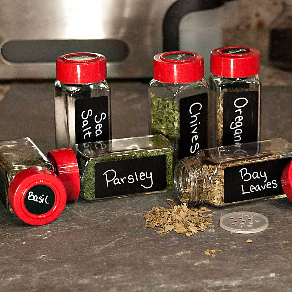 Rectangle and Round Labels fit ChefLand Square Glass Spice Jars