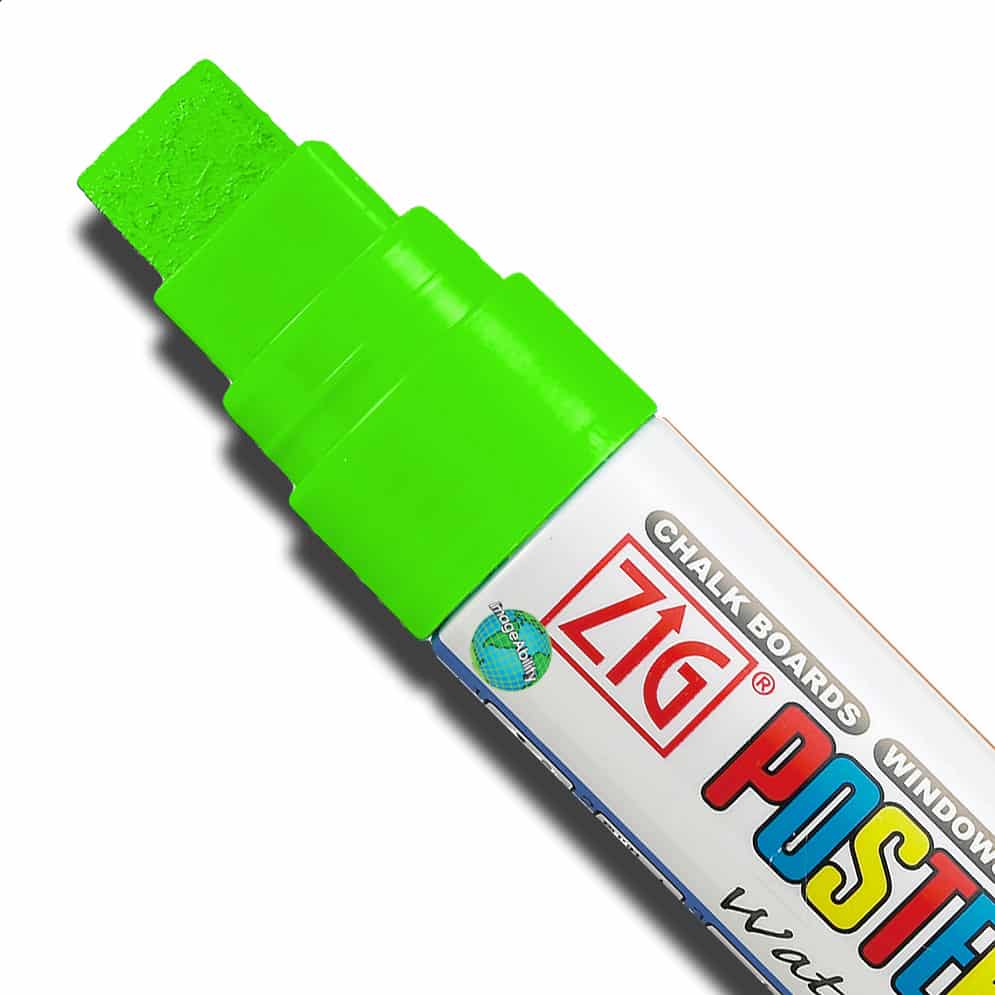 Zig 15mm Posterman Tip Marker Fluorescent Green