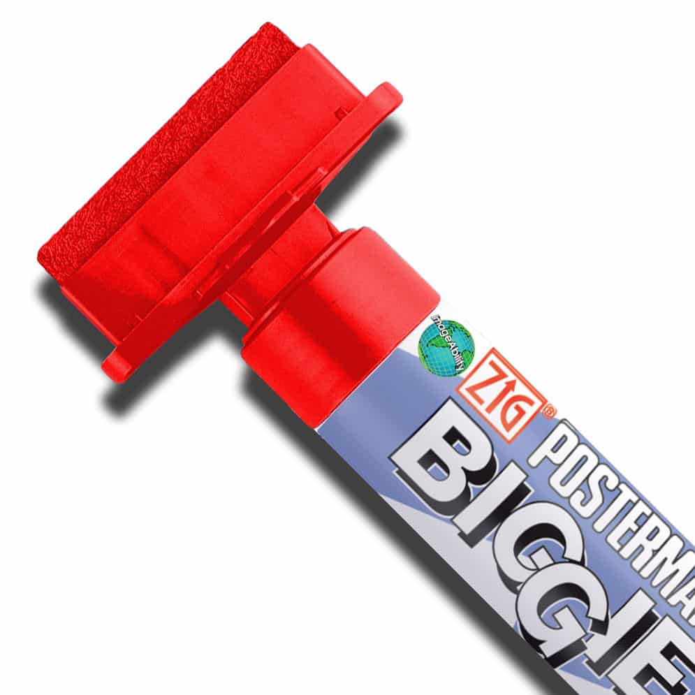 Red Waterproof BIGGIE 50mm Tip Marker Zig Posterman Red Waterproof BIGGIE 50mm Tip Marker SKU PMA-150-020 UPC 847340002079