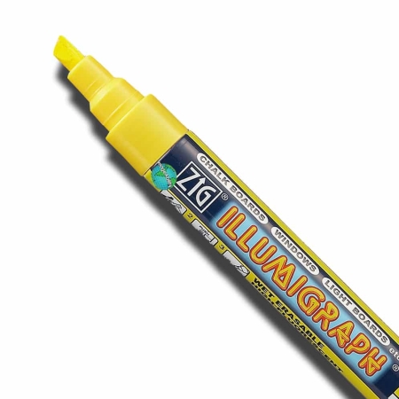 Zig Posterman Yellow Illumigraph Broad Chisel 6mm Tip Marker SKU PMA-510-110 UPC 847340000037