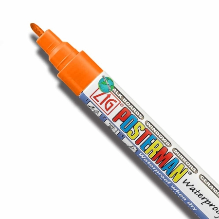 Zig Posterman Fluorescent Orange Waterproof Fine 1mm Tip Marker SKU PMA-20-111 UPC 847340001003