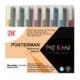 Zig Posterman Waterproof Medium 2mm Tip 8 Metallic Marker Wallet Set SKU PMA-30-8VME UPC 847340024989