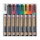 Zig Posterman Wet-Wipe Chisel 6mm Tip 8 Marker Wallet Set SKU PMA-550-8V UPC 847340000662