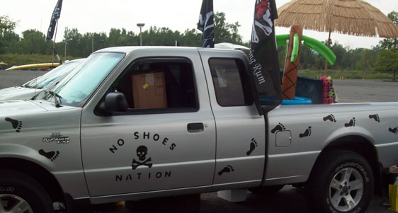 No Shoes Nation Tailgating Zig Posterman on a Truck