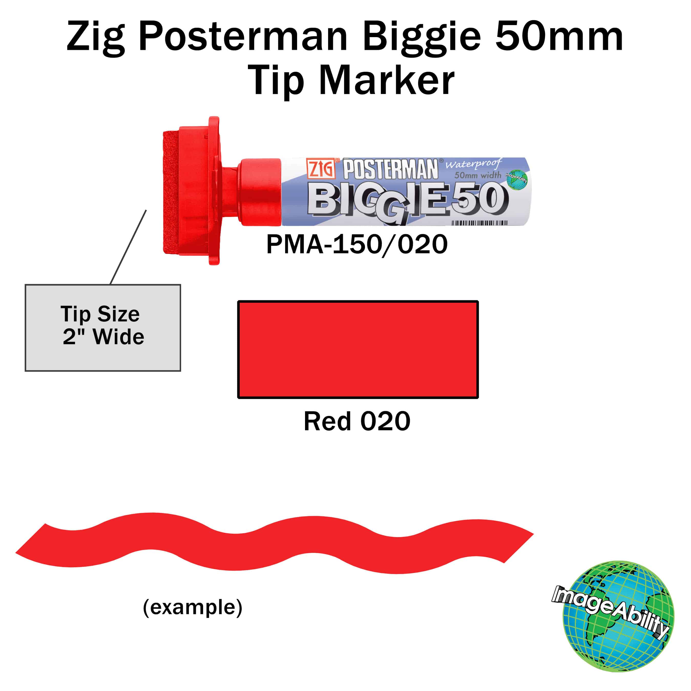 Red Waterproof BIGGIE 50mm Tip Marker Details Details about Zig Posterman Red Waterproof BIGGIE 50mm Tip Marker SKU PMA-150-020 UPC 847340002079