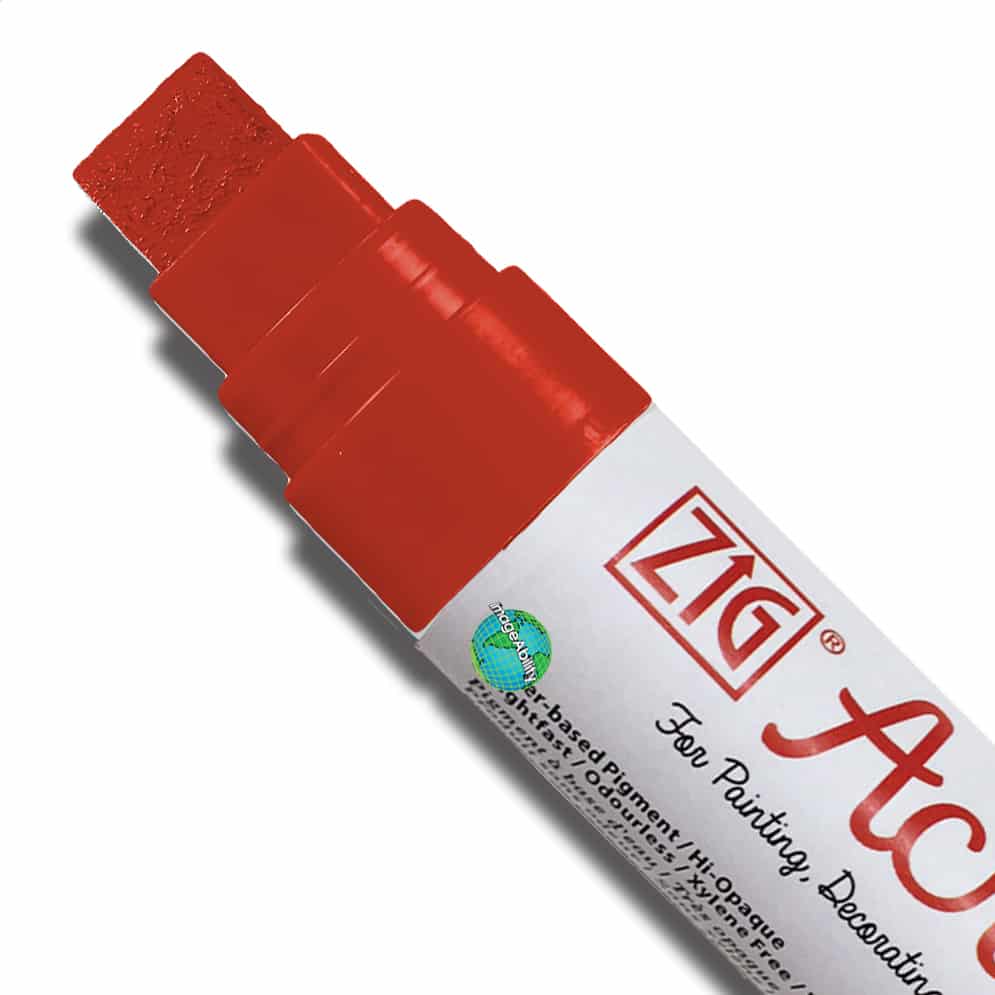 Strawberry Waterproof Big and Broad 15mm Tip Acrylista Markers SKU PAC-120/202