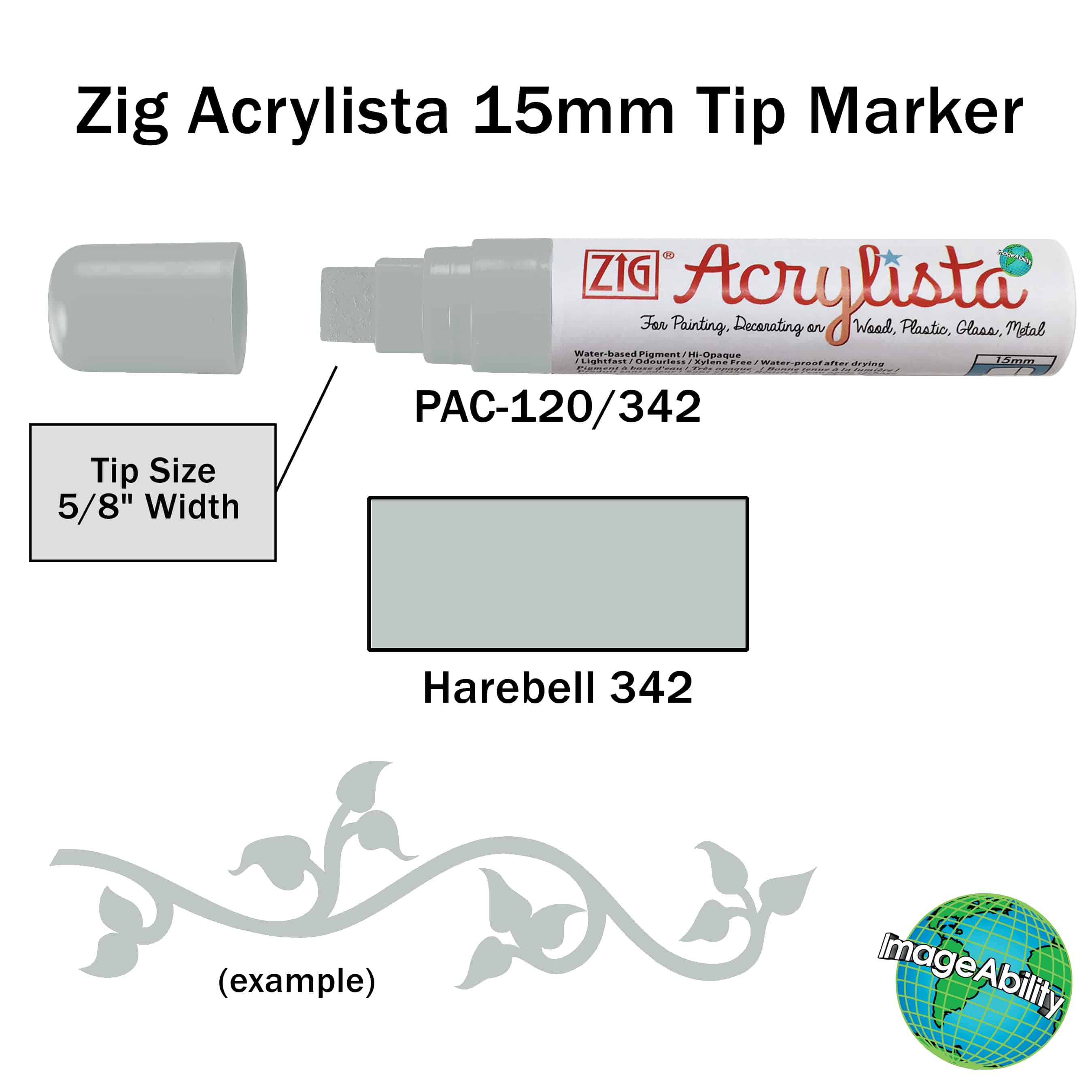 Details about Harebell Waterproof Big and Broad 15mm Tip Acrylista Markers SKU PAC-120/342