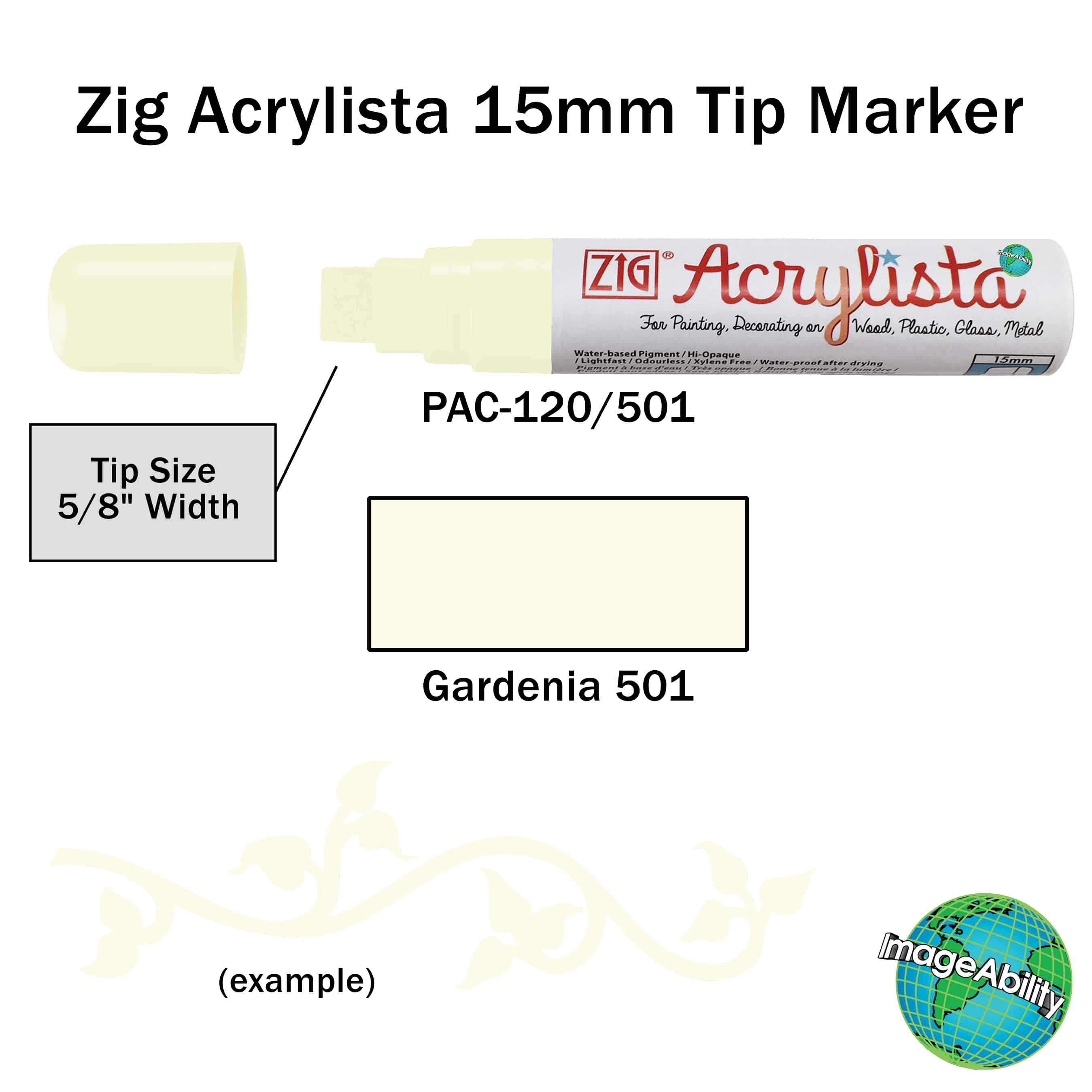 Details about Gardenia Waterproof Big and Broad 15mm Tip Acrylista Markers SKU PAC-120/501