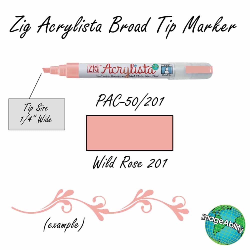 Details about Wild Rose Waterproof Broad Chisel 6mm Tip Acrylista Markers SKU PAC-50/201