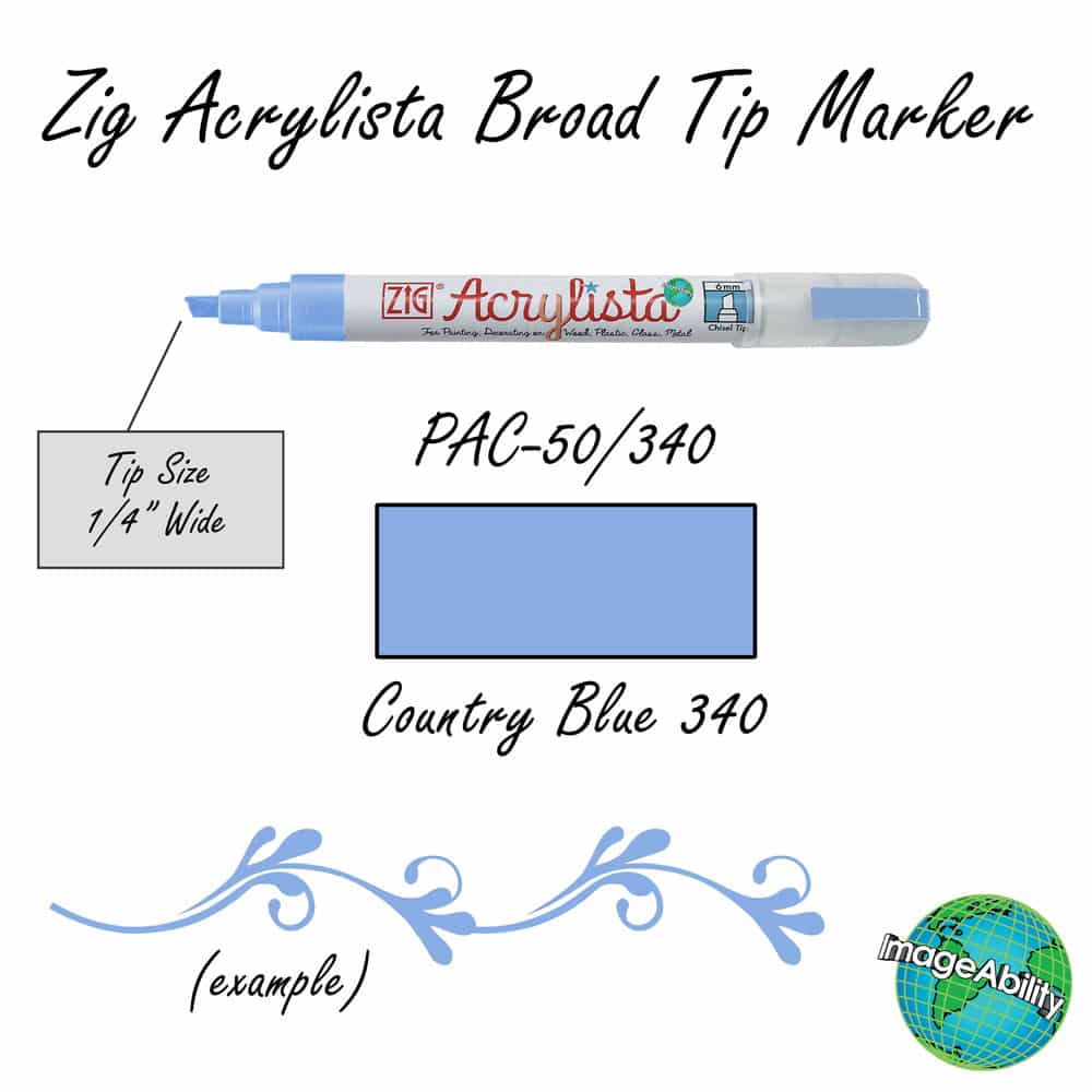 Details about Country Blue Waterproof Broad Chisel 6mm Tip Acrylista Markers SKU PAC-50/340