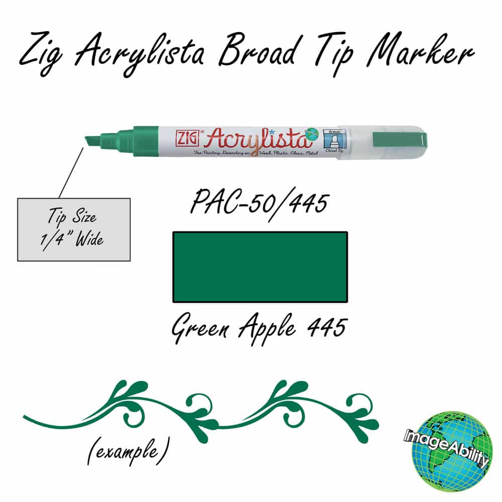 Details about Green Apple Waterproof Broad Chisel 6mm Tip Acrylista Markers SKU PAC-50/445