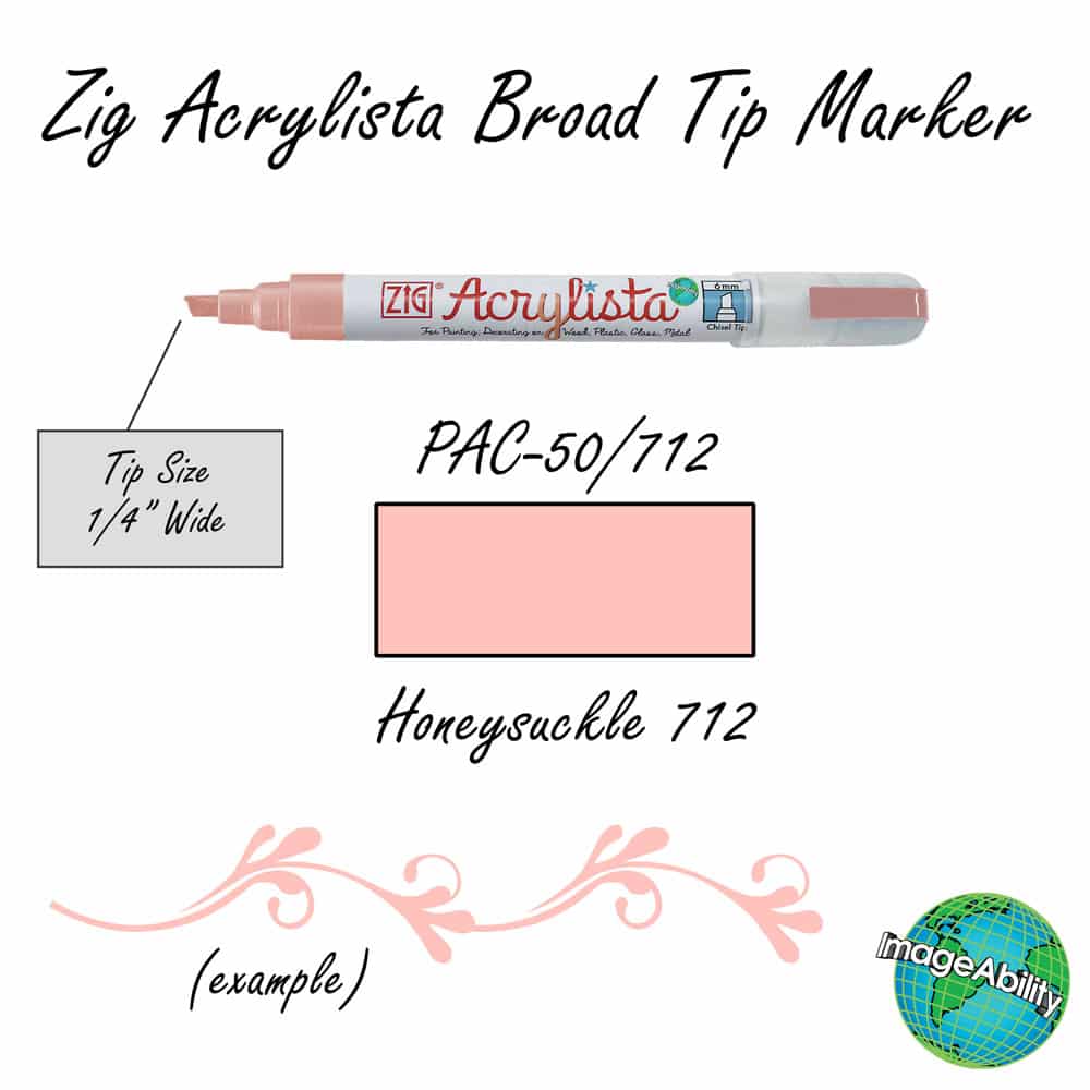 Details about Honeysuckle Waterproof Broad Chisel 6mm Tip Acrylista Markers SKU PAC-50/712