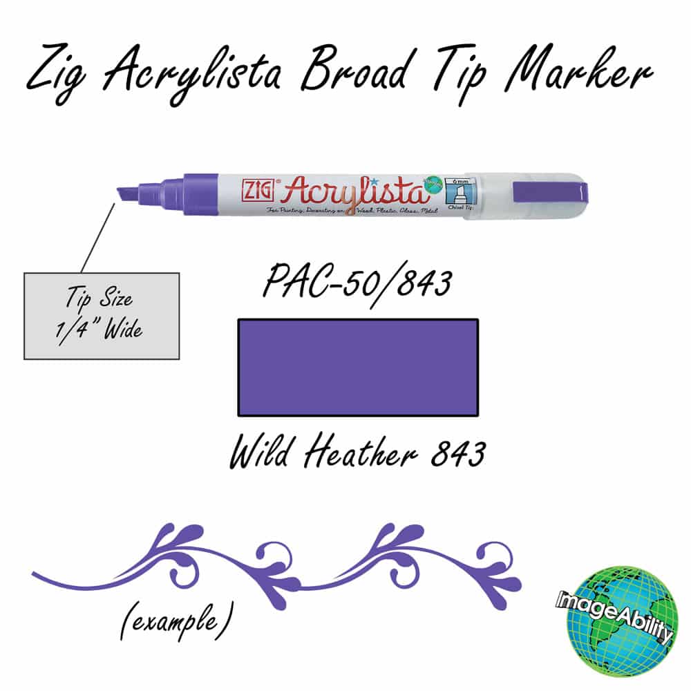 Details about Wild Heather Waterproof Broad Chisel 6mm Tip Acrylista Markers SKU PAC-50/843