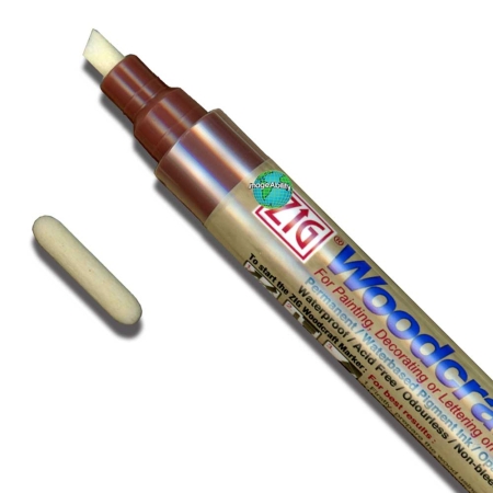 Color Collection Zig Posterman Waterproof 6mm Tip Brick Red Marker with 2mm Tip features Brick Red 6mm Marker with an extra 2mm bullet tip