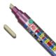 Color Collection Zig Posterman Waterproof 6mm Tip Metallic Pink Marker with 2mm Tip features Metallic Pink 6mm Marker with an extra 2mm bullet tip