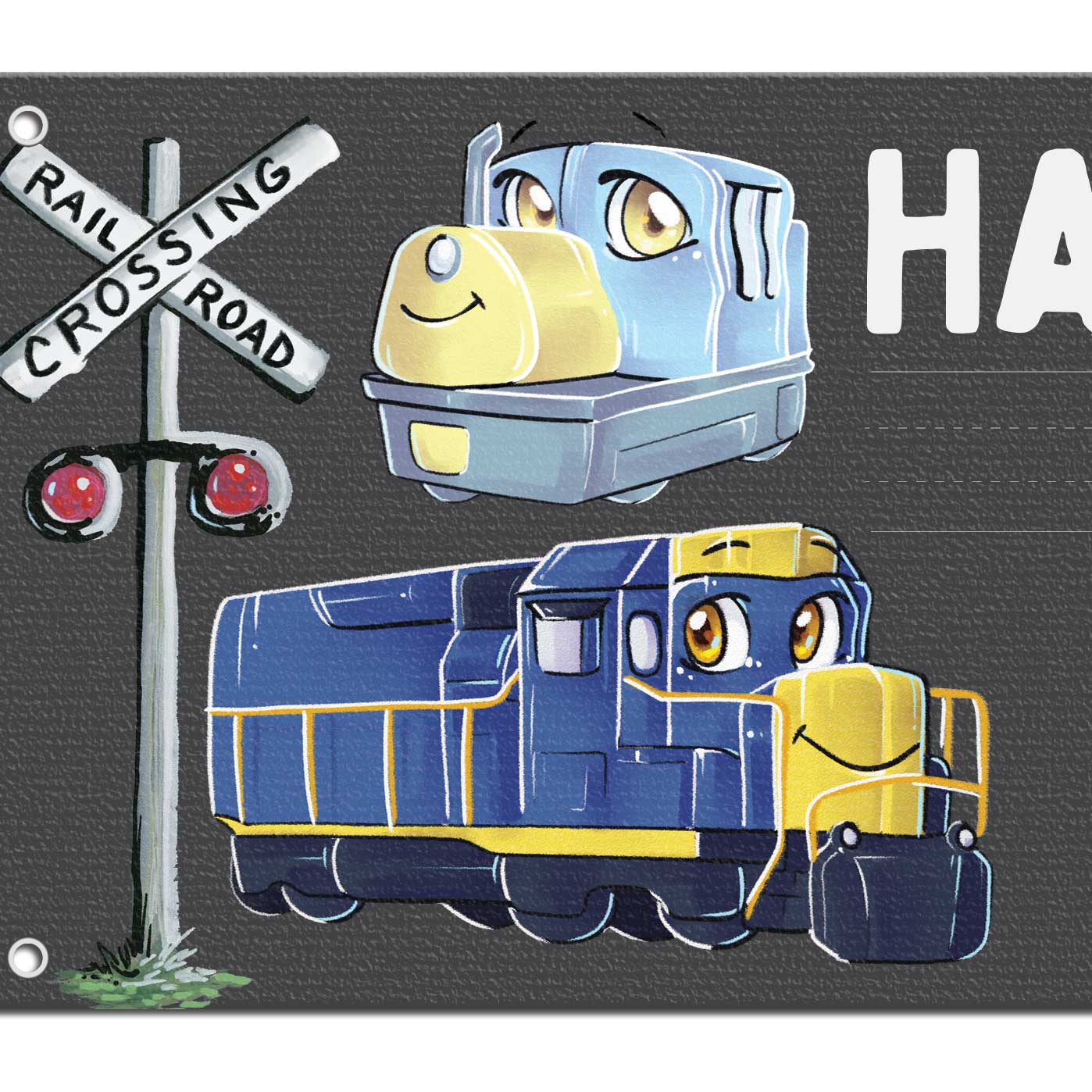 Steam Train Happy Birthday Bunting Decorations Railroad Bday Party Sign Train Birthday Banner 