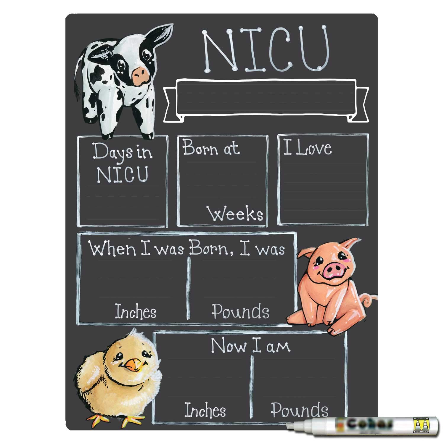 Farm Theme NICU Milestone Boards 2 Farm Theme NICU Milestone Boards